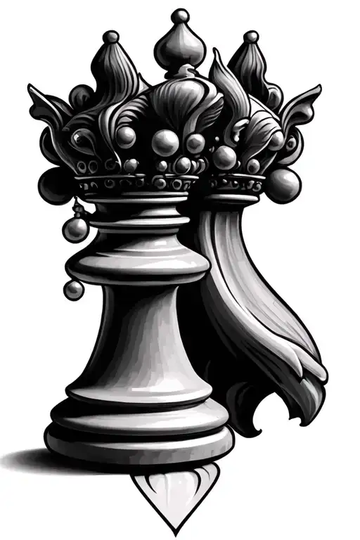 queen chess piece tattoo design idea