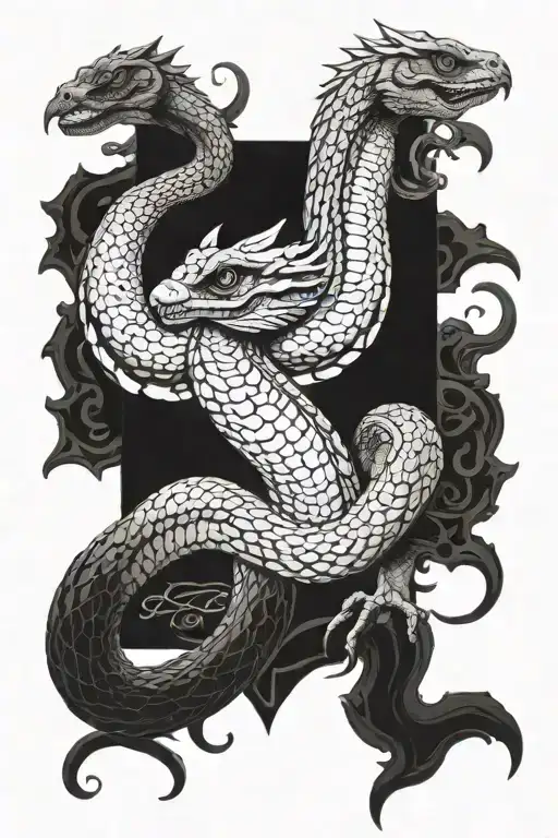 basilisk snake from harry potter tattoo design idea