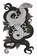 basilisk snake from harry potter tattoo design idea