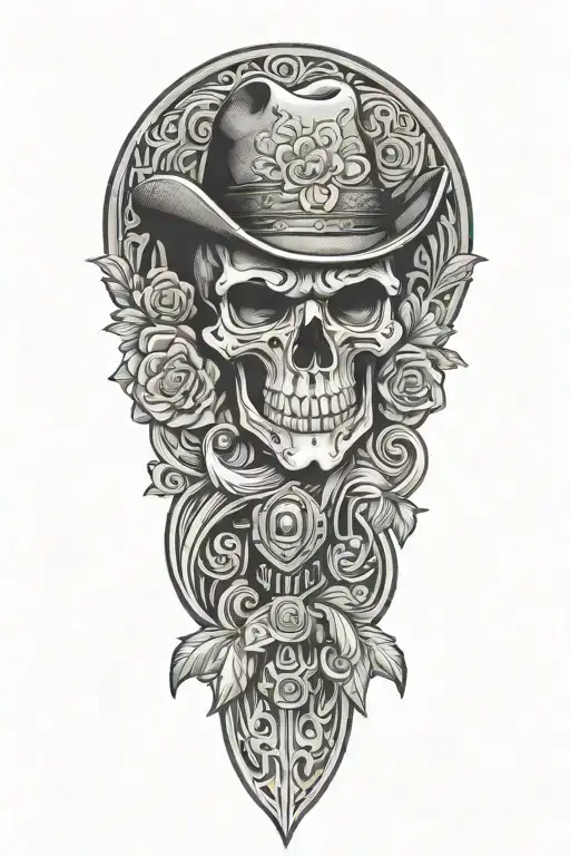 western leather tooling tattoo design idea