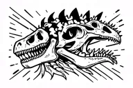 Dinosaur skeleton with nordic tattoo design idea