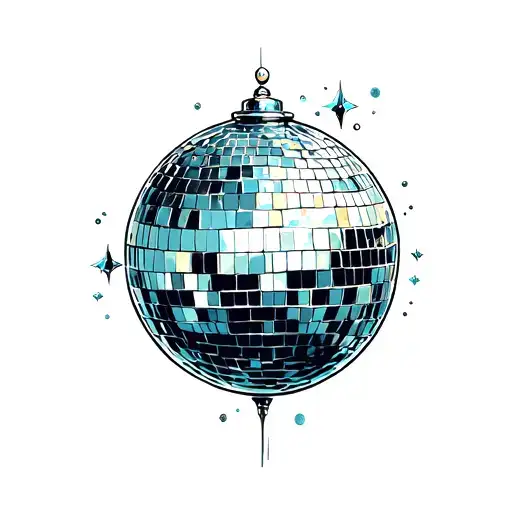 mirrorball sparkle tattoo design idea