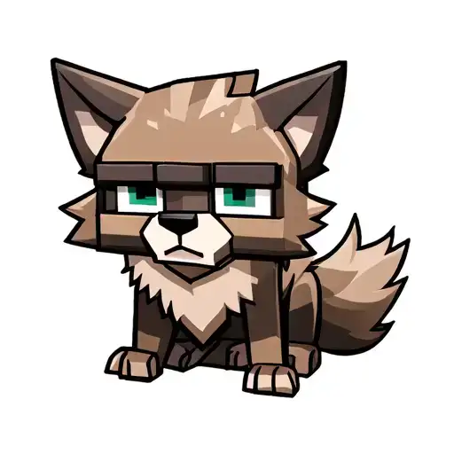 cute Minecraft wolf sitting tattoo design idea