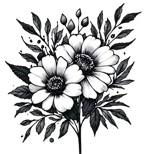 Penelope July birth flowers tattoo design idea