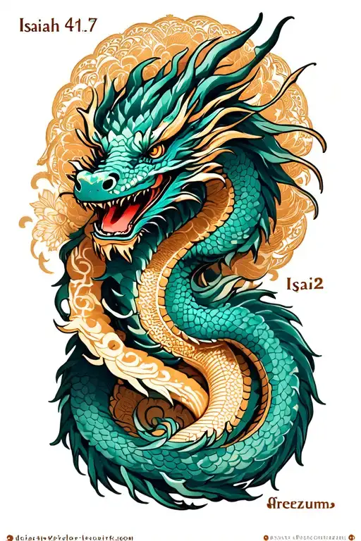 "Isaiah 54:17" lace and a dragon tattoo design idea