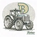 A Superman logo reimagined as a tractor symbol, with John Deere and Case IH colors tattoo design idea