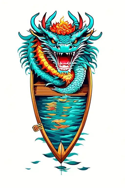 dragon boat inside representing tattoo design idea