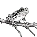 tree frog on tree branch tattoo design idea