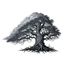 Dryad Leg Sleeve Tree tattoo design idea