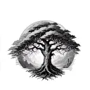 Dryad Leg Sleeve Tree tattoo design idea