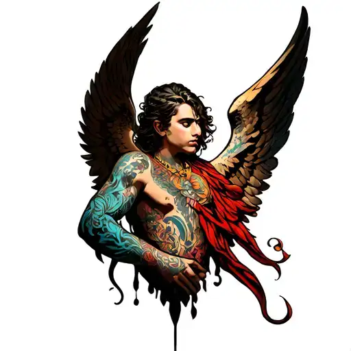 arc angel michael tattoo design idea