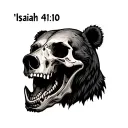 "Isaiah 41:10" Bear skull tattoo design idea