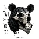 "Isaiah 41:10" Bear skull tattoo design idea