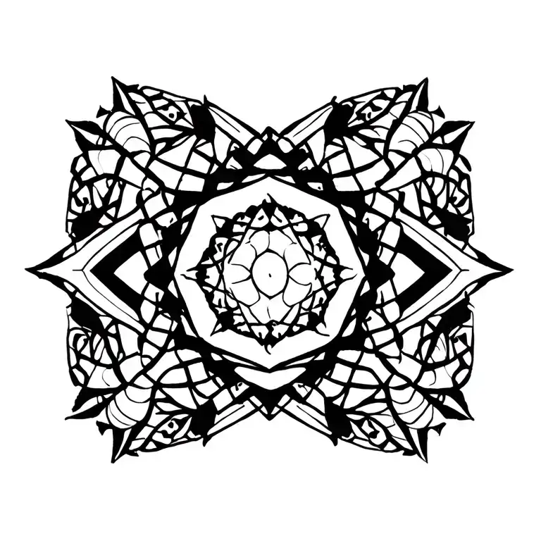 mandala geometric tattoo design idea