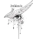 "Zero Wuhn Six" Zero One Six winged eye tattoo design idea