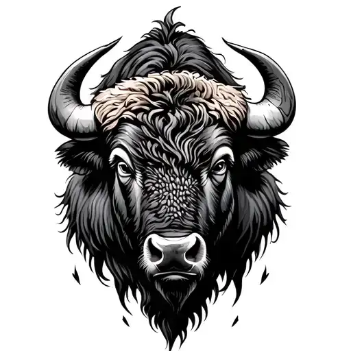 Bison tattoo design idea