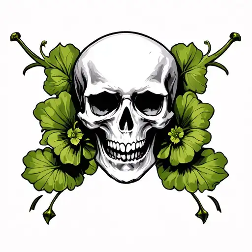 irish skull tattoo design idea