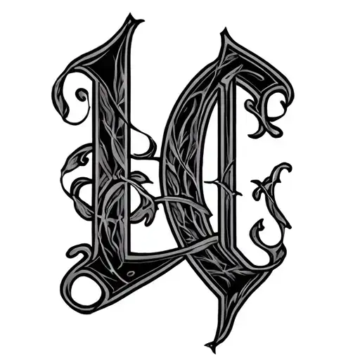 "LC CT" initials intertwined tattoo design idea