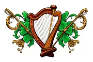 Irish harp tattoo design idea