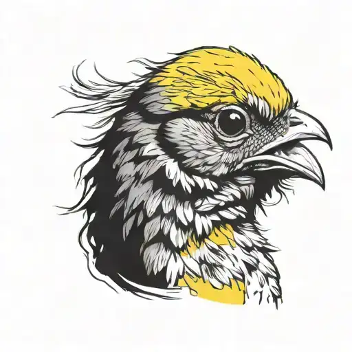 yellow chick and number 13 incorporated tattoo design idea