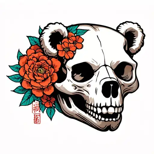 Bear skull tattoo design idea