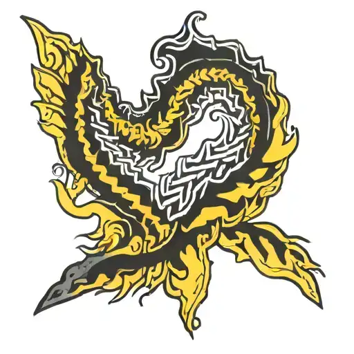 tie dye yellow and black chevron pattern tattoo design idea