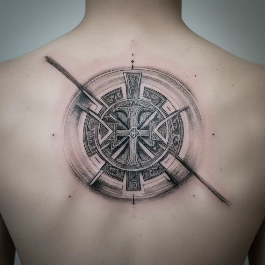 serbian ealge and orthodox cross tattoo design idea