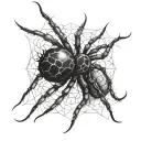 chrollo spider tattoo realism with number 0 in the back of spider tattoo design idea