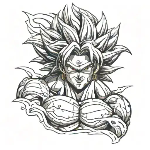 broly dragon ball transforming tattoo design idea