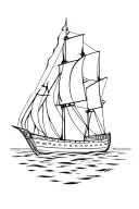 “Find or Find Ways” Burning Ship tattoo design idea