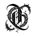 gothic style hard calligraphy style design tattoo design idea