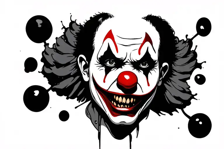 sad clown graffiti style tattoo design idea