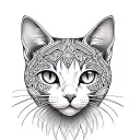 Mandala cat tattoo design idea