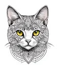 Mandala cat tattoo design idea