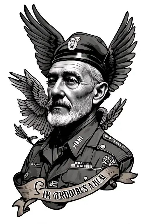 memorial tattoo for Air Force veteran grandpa tattoo design idea