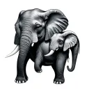 Elephant And Baby tattoo design idea