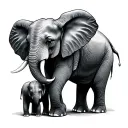 Elephant And Baby tattoo design idea
