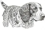 brittany spaniel pointing woodcock quail dog tattoo design idea