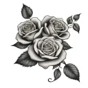 roses and Roman numerals of the date aug 27 2023 tattoo design idea