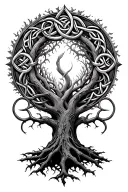 celtic oak tree circle tattoo design idea