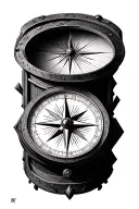 compass 3D tattoo design idea