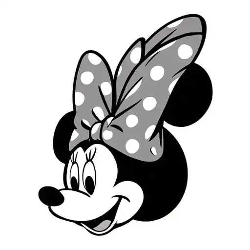 minnie mouse ears outline tattoo design idea