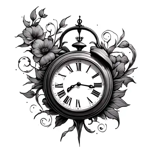Birth Clock tattoo design idea