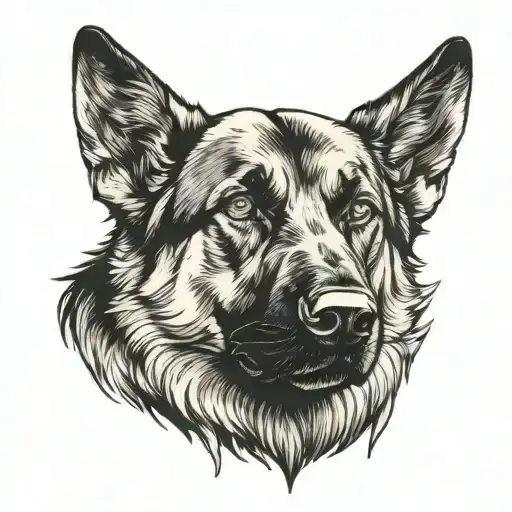German shepherd tattoo design idea