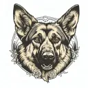 German shepherd tattoo design idea