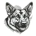German shepherd tattoo design idea