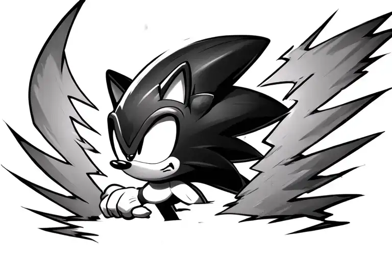 sonic the hedgehog lighting bolt tattoo design idea