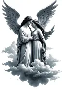angels clouds memorial for mom and dad tattoo design idea