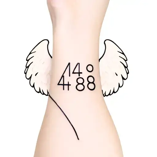 444 888 angel number tattoo design idea