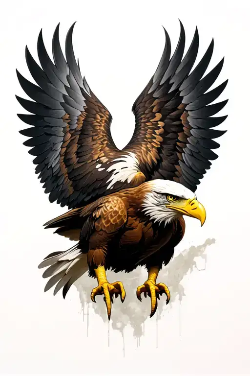 Eagle with wings to triceps tattoo design idea